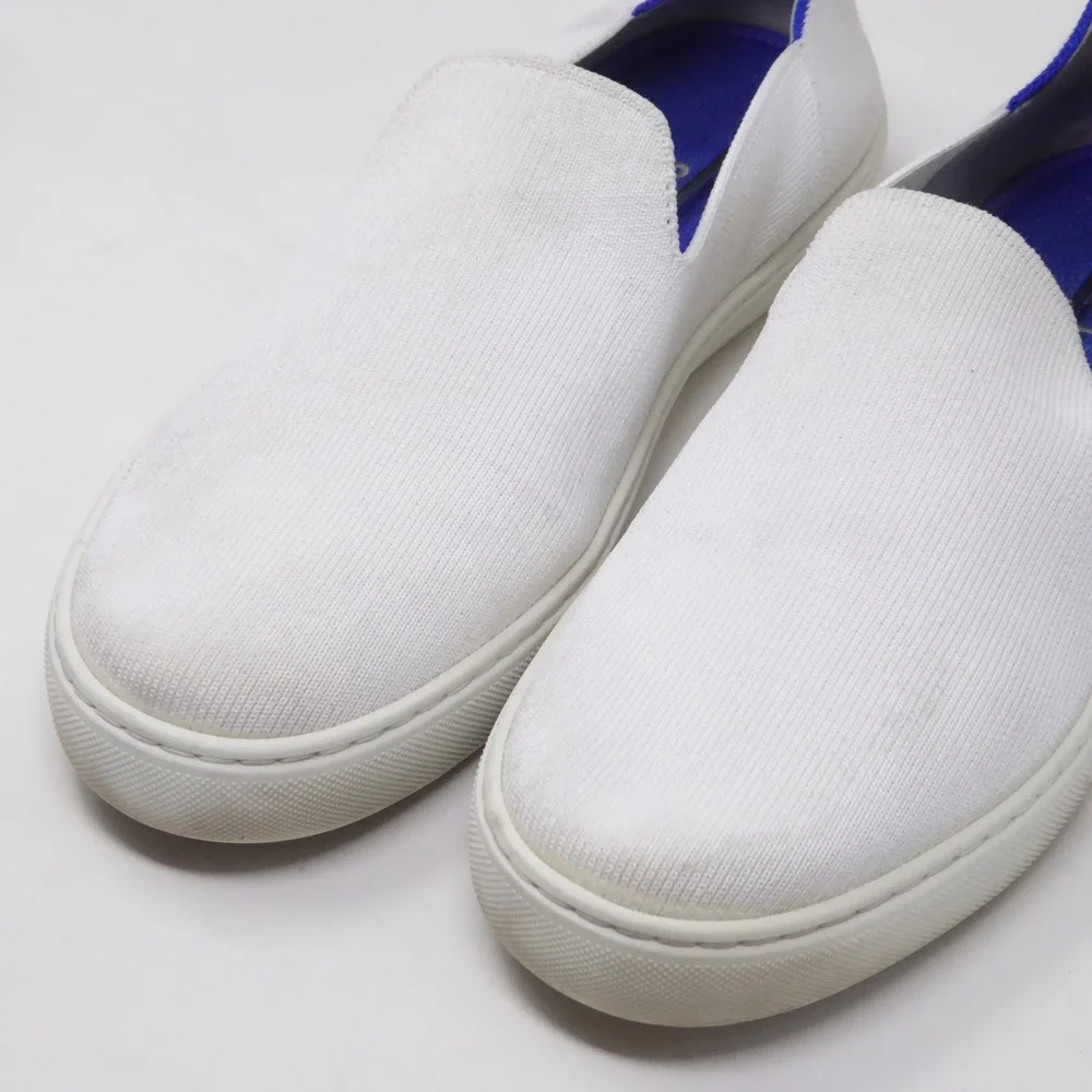 Rothy's The Original Slip-On Sneakers Women Bright White Knit Comfort 9.5